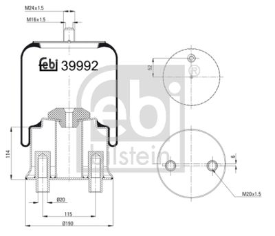 Pneimoatsperes spilvens, Pneimopiekare FEBI BILSTEIN 39992
