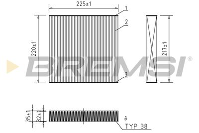 Фильтр, воздух во внутренном пространстве BREMSI FC0973