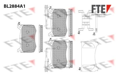 Bremžu uzliku kompl., Disku bremzes FTE 9011124