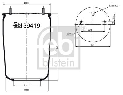 Pneimoatsperes spilvens, Pneimopiekare FEBI BILSTEIN 39419