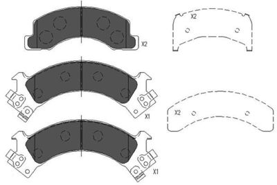 Bremžu uzliku kompl., Disku bremzes KAVO PARTS KBP-3516