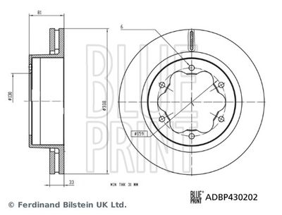 Тормозной диск BLUE PRINT ADBP430202