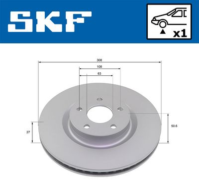 Тормозной диск SKF VKBD 81375 V1