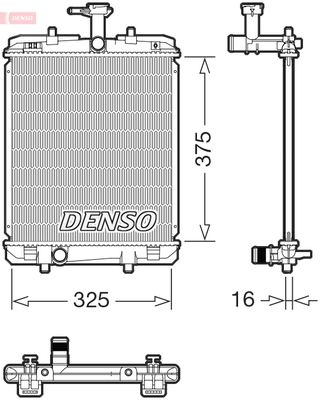 Радиатор, охлаждение двигателя DENSO DRM07063