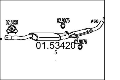 Средний глушитель выхлопных газов MTS 01.53420