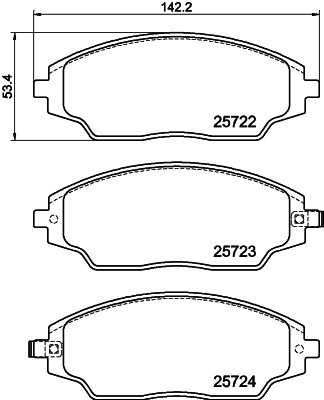 Комплект тормозных колодок, дисковый тормоз HELLA PAGID 8DB 355 023-241