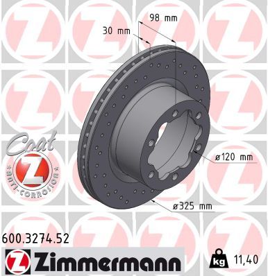 Тормозной диск ZIMMERMANN 600.3274.52