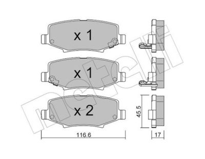 Bremžu uzliku kompl., Disku bremzes METELLI 22-0863-1