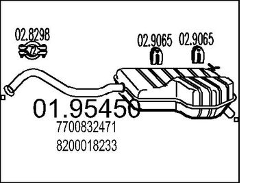 Глушитель выхлопных газов конечный MTS 01.95450