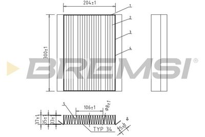 Filtrs, Salona telpas gaiss BREMSI FC0876