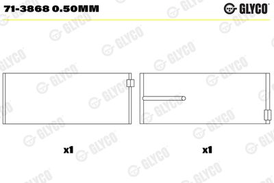 Шатунный подшипник GLYCO 71-3868 0.50mm