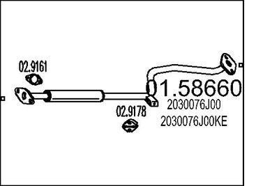 Средний глушитель выхлопных газов MTS 01.58660