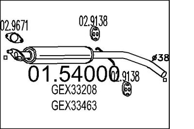 Vidējais izpl. gāzu trokšņa slāpētājs MTS 01.54000