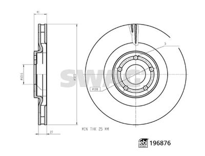 Тормозной диск SWAG 33 11 2364