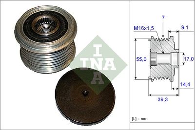 Ģeneratora brīvgaitas mehānisms Schaeffler INA 535 0142 10