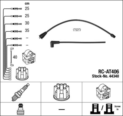 Augstsprieguma vadu komplekts NGK 44340