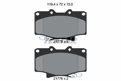 Комплект тормозных колодок, дисковый тормоз TEXTAR 2177501
