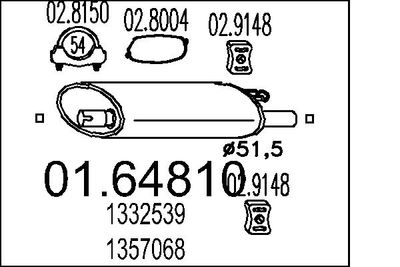 Глушитель выхлопных газов конечный MTS 01.64810