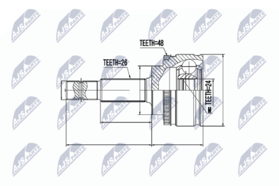 Шарнирный комплект, приводной вал NTY NPZ-TY-084