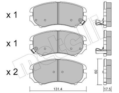 Комплект тормозных колодок, дисковый тормоз METELLI 22-0503-0