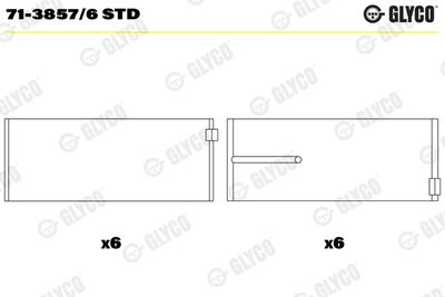 Шатунный подшипник GLYCO 71-3857/6 STD