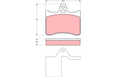 Комплект тормозных колодок, дисковый тормоз TRW GDB1284