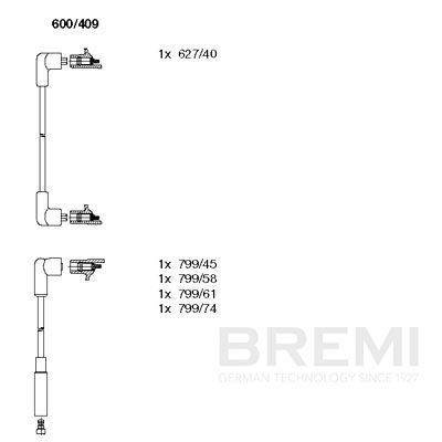 Augstsprieguma vadu komplekts BREMI 600/409