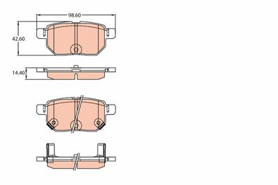 Комплект тормозных колодок, дисковый тормоз TRW GDB3454