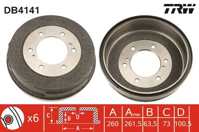 Bremžu trumulis TRW DB4141