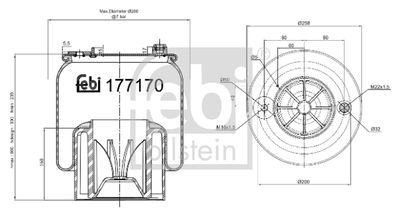 Pneimoatsperes spilvens, Pneimopiekare FEBI BILSTEIN 177170