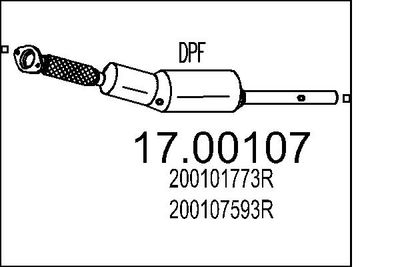Nosēdumu-/Daļiņu filtrs, Izplūdes gāzu sistēma MTS 17.00107