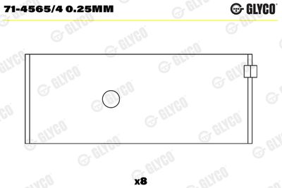 Шатунный подшипник GLYCO 71-4565/4 0.25mm