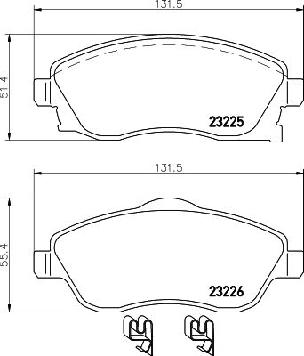 Bremžu uzliku kompl., Disku bremzes HELLA PAGID 8DB 355 018-511