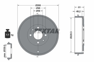 Тормозной барабан TEXTAR 94014000