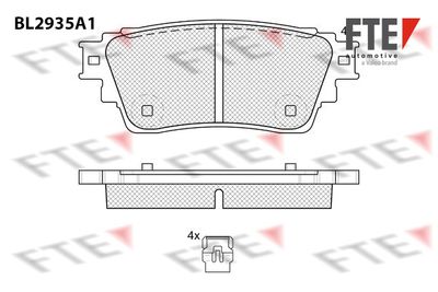 Bremžu uzliku kompl., Disku bremzes FTE 9011179