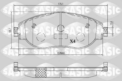 Комплект тормозных колодок, дисковый тормоз SASIC 6216202
