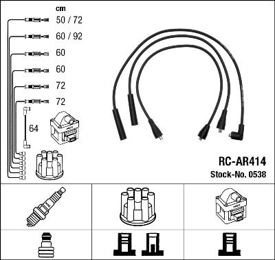 Augstsprieguma vadu komplekts NGK 0538