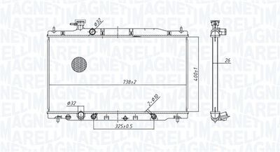 Радиатор, охлаждение двигателя MAGNETI MARELLI 350213179900