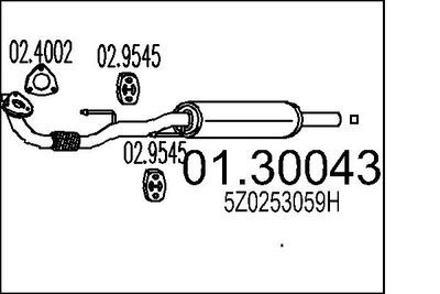 Предглушитель выхлопных газов MTS 01.30043