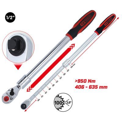 Uzgriežņu atslēga ar pārslēdzamu sprūdmehānismu KS TOOLS 935.1285