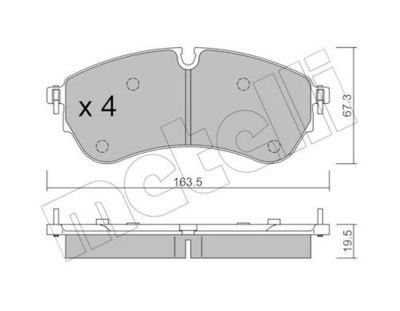Bremžu uzliku kompl., Disku bremzes METELLI 22-1173-1