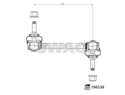 Тяга / стойка, стабилизатор SWAG 33 11 2221