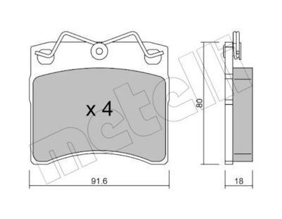 Комплект тормозных колодок, дисковый тормоз METELLI 22-0163-0