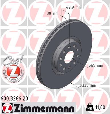 Bremžu diski ZIMMERMANN 600.3266.20