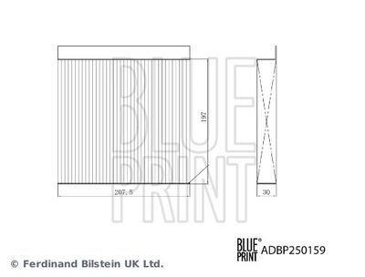 Фильтр, воздух во внутренном пространстве BLUE PRINT ADBP250159