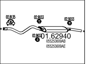Глушитель выхлопных газов конечный MTS 01.62940