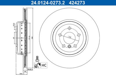 Тормозной диск ATE 24.0124-0273.2