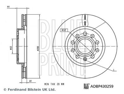 Тормозной диск BLUE PRINT ADBP430259