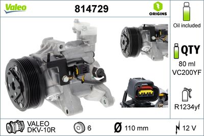 Компрессор, кондиционер VALEO 814729