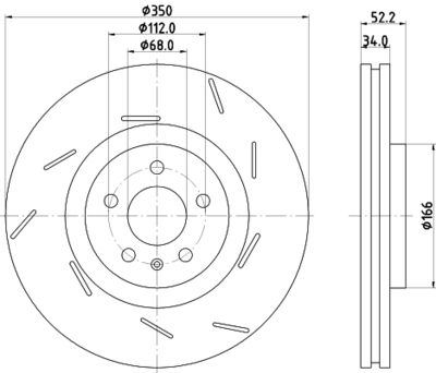Bremžu diski HELLA PAGID 8DD 355 134-351